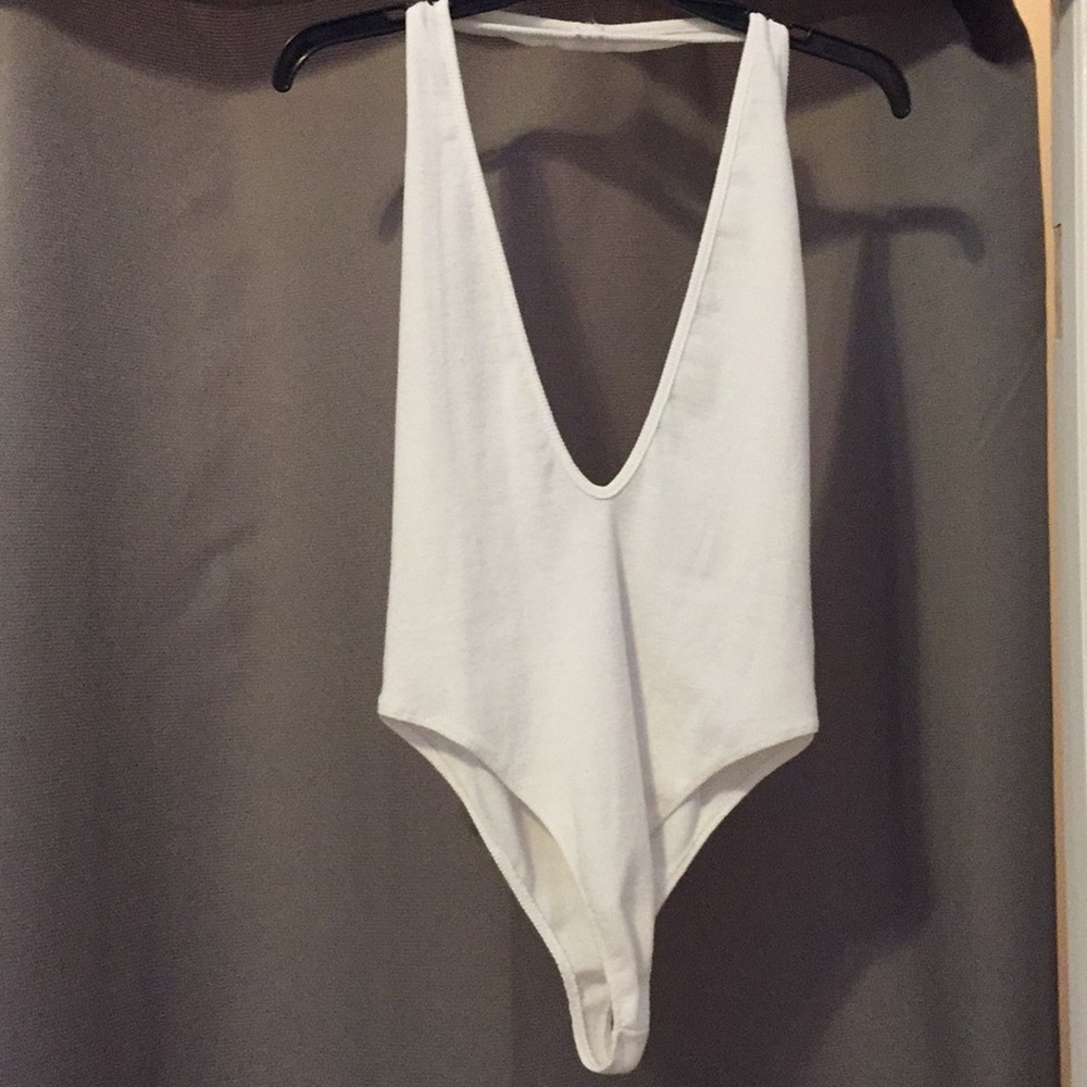White ribbed bodysuit